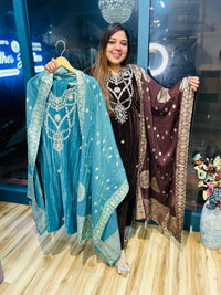 Heavy party wear velvet suit