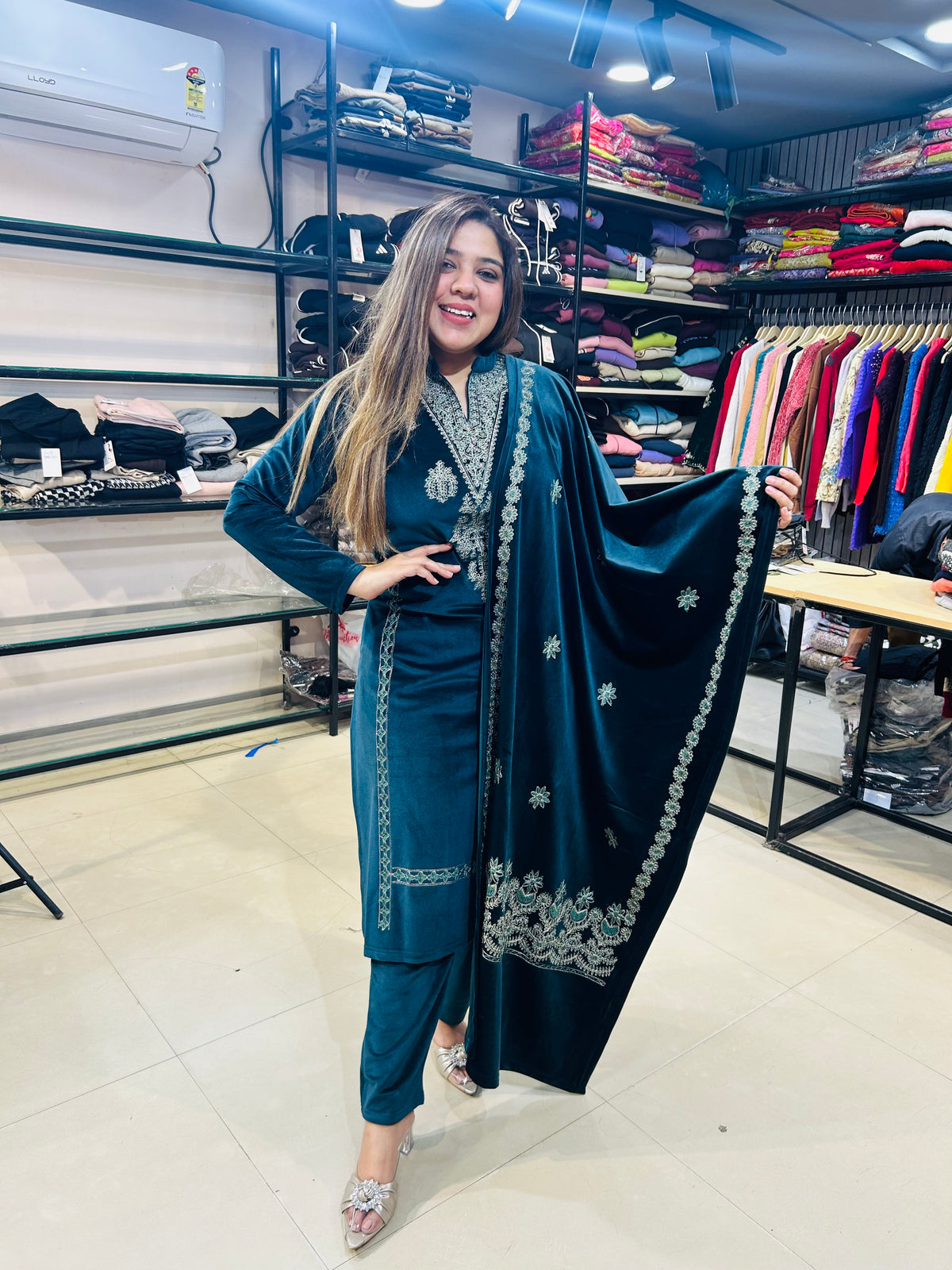 “BRINDA” three piece stitched suit set