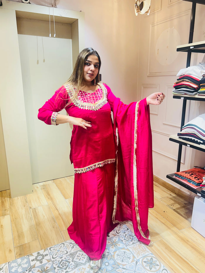 Party wear suit of Mirror work