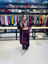 “BRINDA” three piece stitched suit set