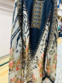 Leopard print unstitched suit