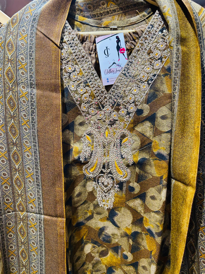 “RUHANA”- THREE PIECE PASCHMINA SUIT