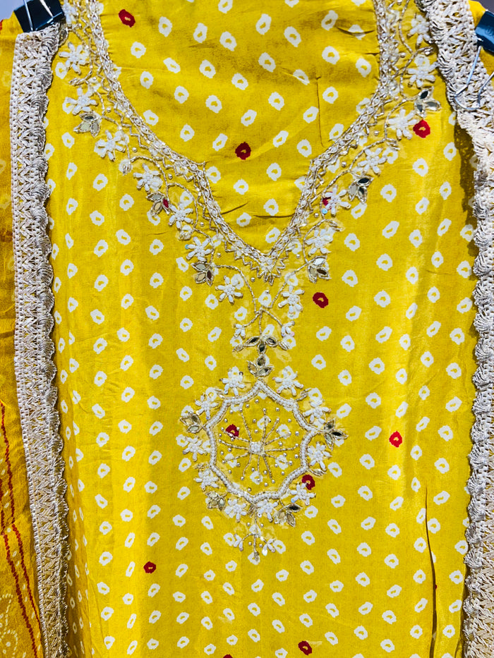 Unstitched party wear suit