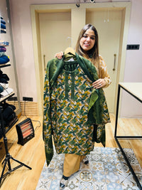 “YAMYA”- PASCHMINA STITCHED THREE PIECE SET