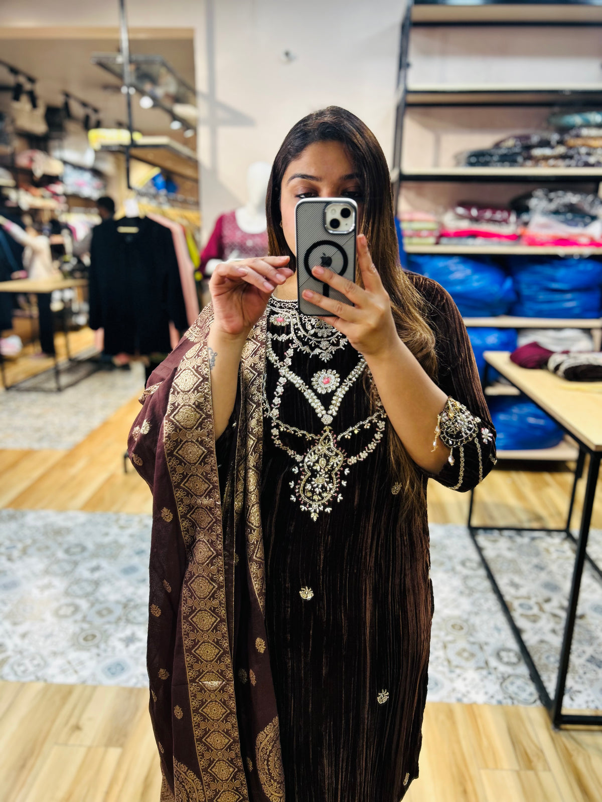 Heavy party wear velvet suit