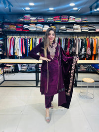 “BRINDA” three piece stitched suit set