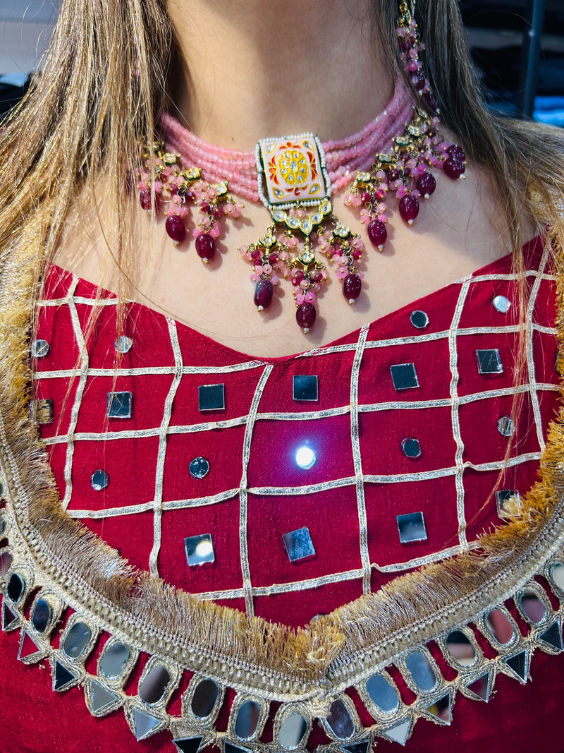 Party wear suit of Mirror work