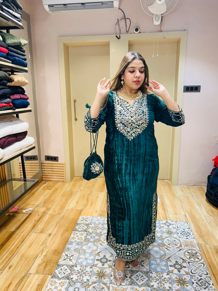 RUTVI- DRESS WITH POTLI