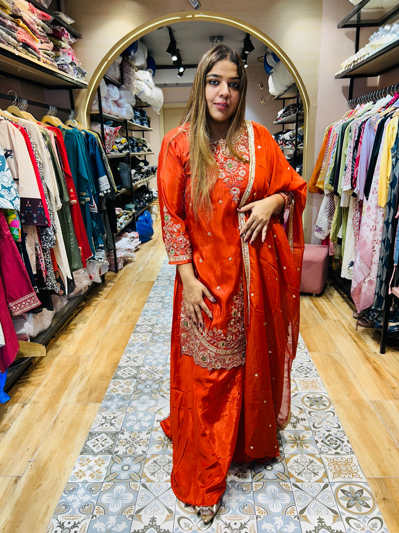 Party wear crepe suit