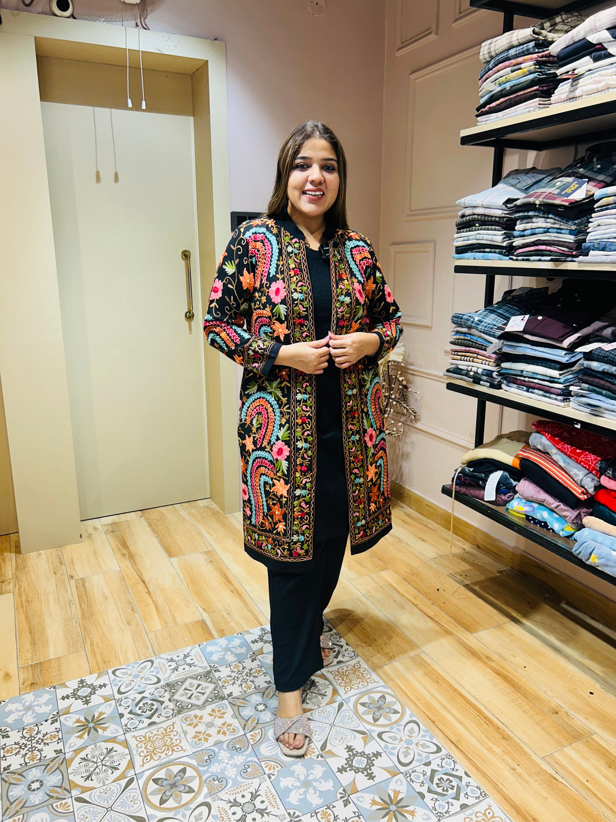 “DIYANA” - THREE PIECE WOOLEN SHRUG SET