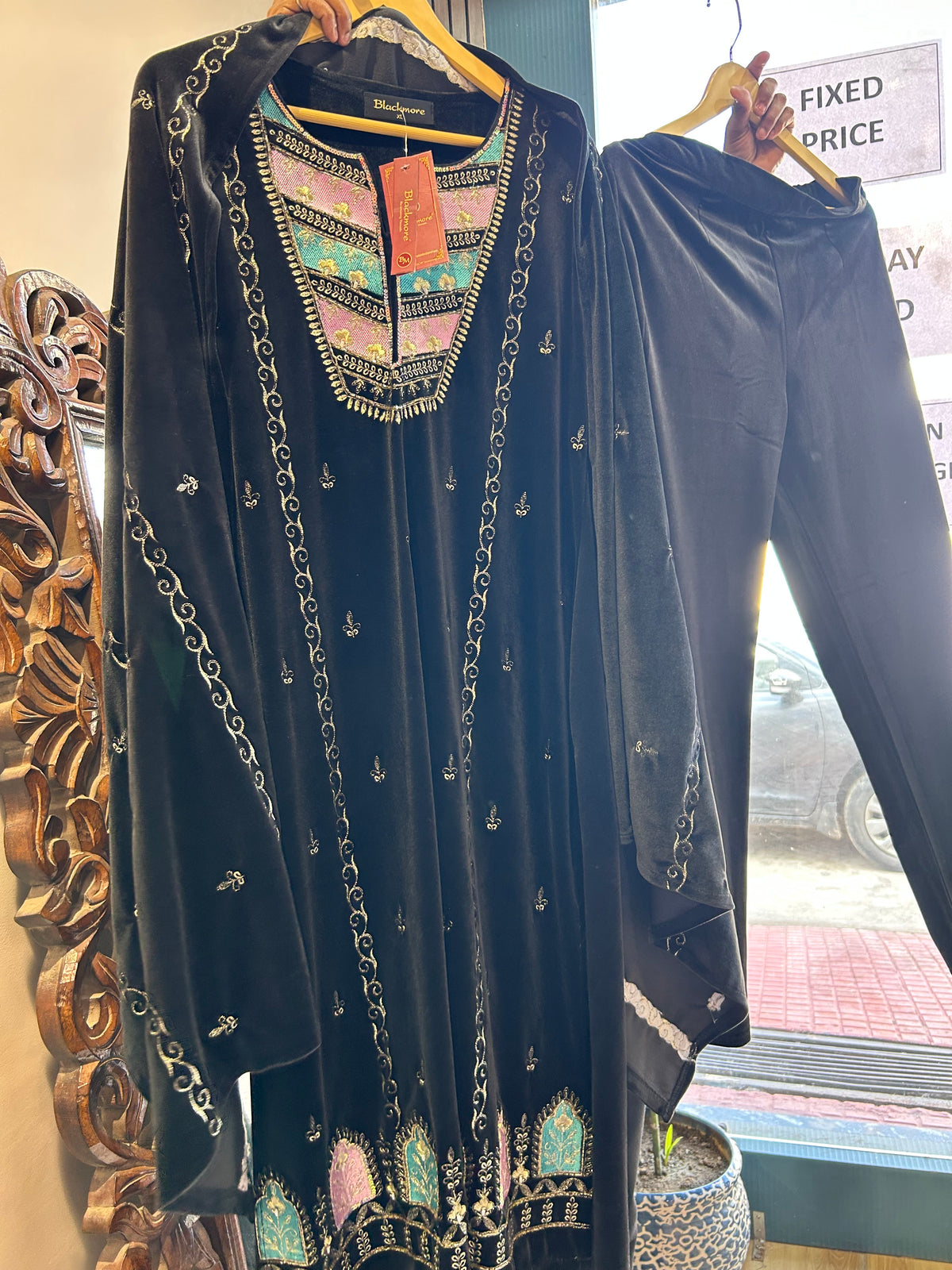 BEAUTIFUL THREE PIECE VELVET SUIT