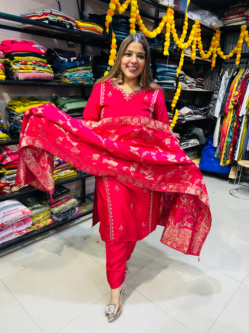 Party wear silk suit