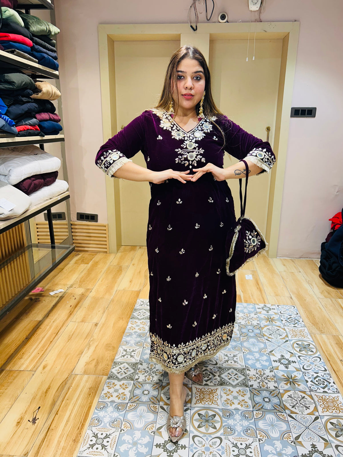 AARVI- DRESS WITH POTLI