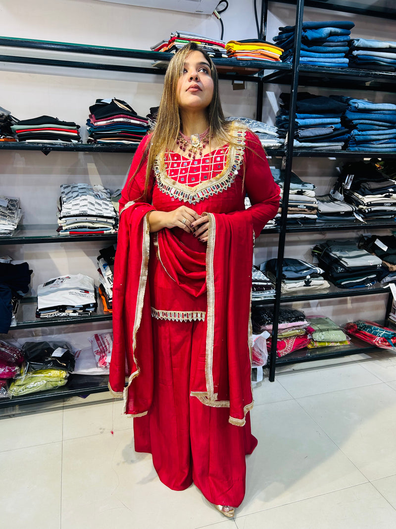 Party wear suit of Mirror work