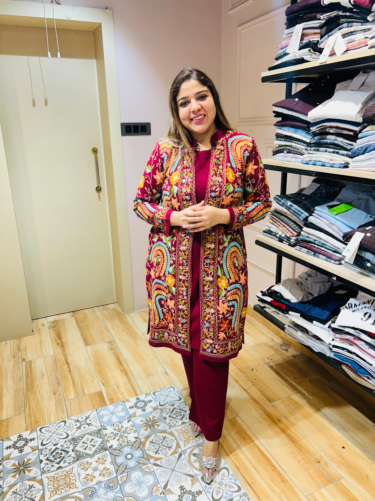 “DIYANA” - THREE PIECE WOOLEN SHRUG SET