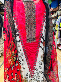 Leopard print unstitched suit