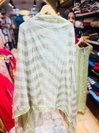 Pure organza embroidered three piece set