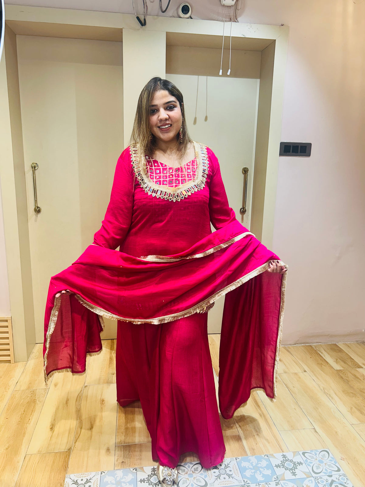 Party wear suit of Mirror work