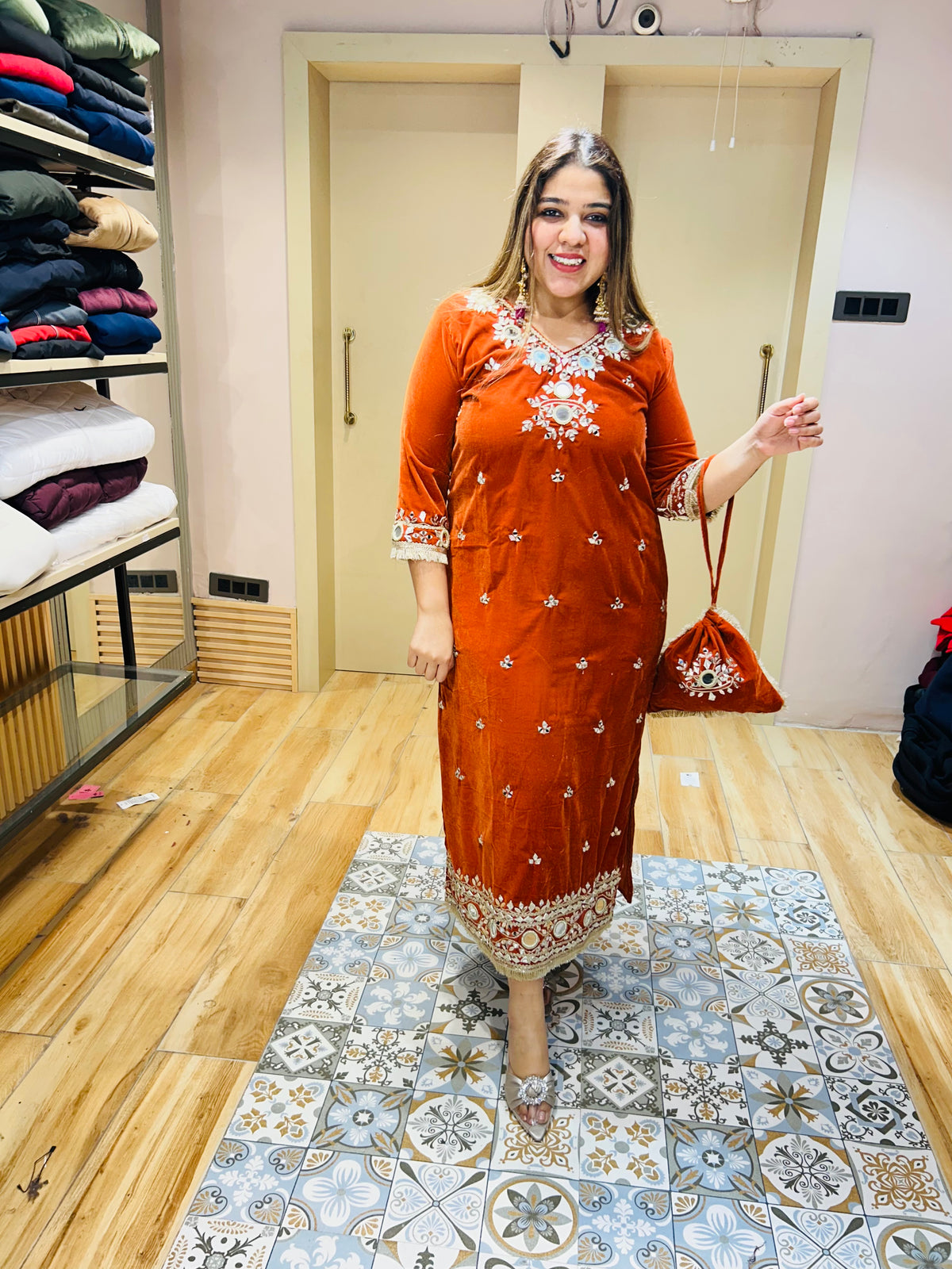 AARVI- DRESS WITH POTLI