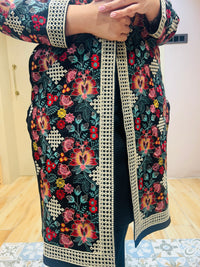 “HEERA” - EMBOIDERED THREE PIECE SHRUG SET