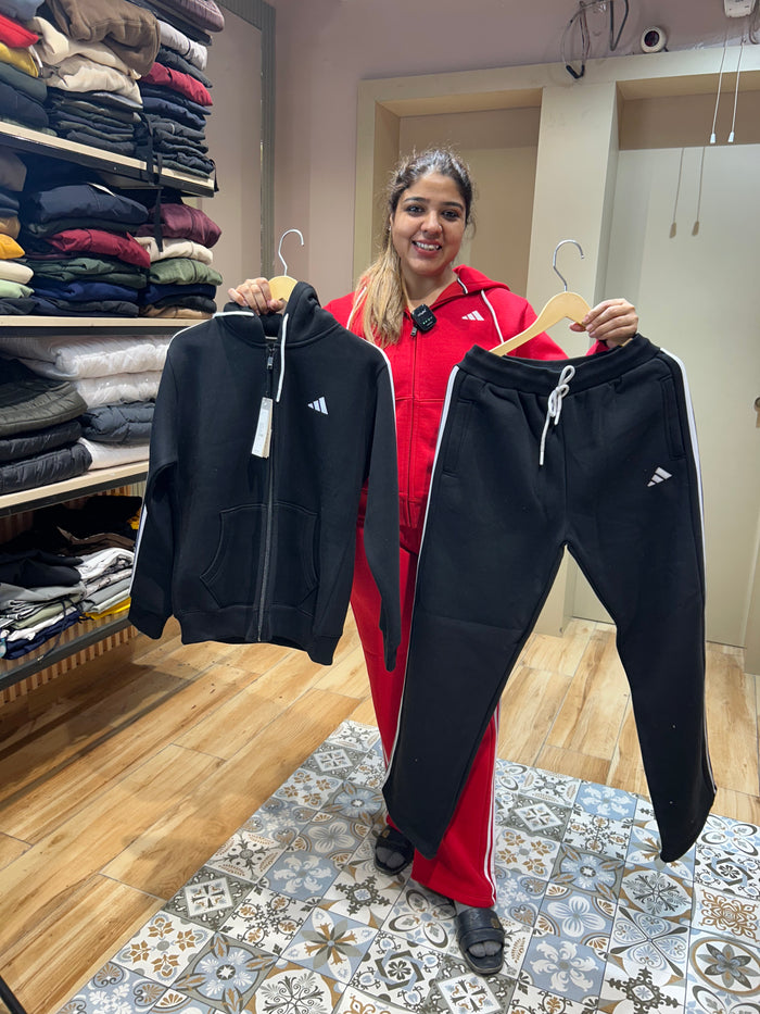 WOOLEN ADIDAS TRACKSUIT WITH HOODIE